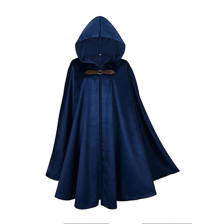 WorldNorse Rustikaler Cosplay-Umhang mit Kapuze und Schnallenbesatz - image 4