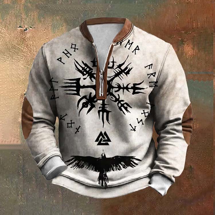 WorldNorse Arcane Huginn and Muninn Valknut Reißverschluss-Sweatshirt - US/UK/AU52, EU62 (6XL) - image 0