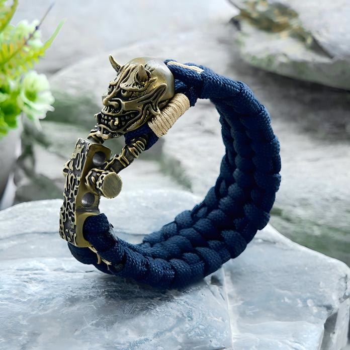 WorldNorse Viking Vintage Dämon Axt Paracord geflochtenes Armband - Dunkelblau - Innenumfang: 24 cm (Gesamtlänge 28 cm) - image 0