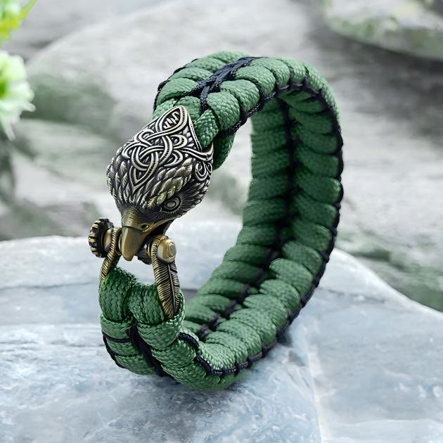 WorldNorse Viking Antikes Raven -Paracord-Geflochtenes Armband - Grün - Innenumfang: 24 cm (Gesamtlänge 28 cm) - image 5