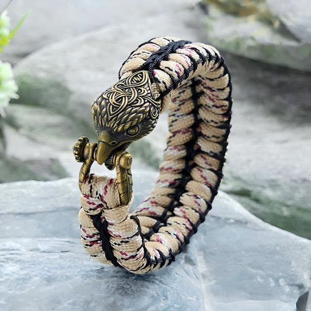 WorldNorse Viking Antikes Raven -Paracord-Geflochtenes Armband - Khaki - Innenumfang: 24 cm (Gesamtlänge 28 cm) - image 9