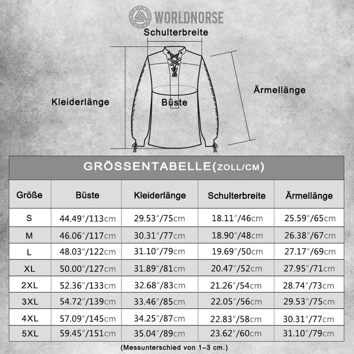 WorldNorse Mittelalterliches Kostümhemd mit Schnürung - image 11