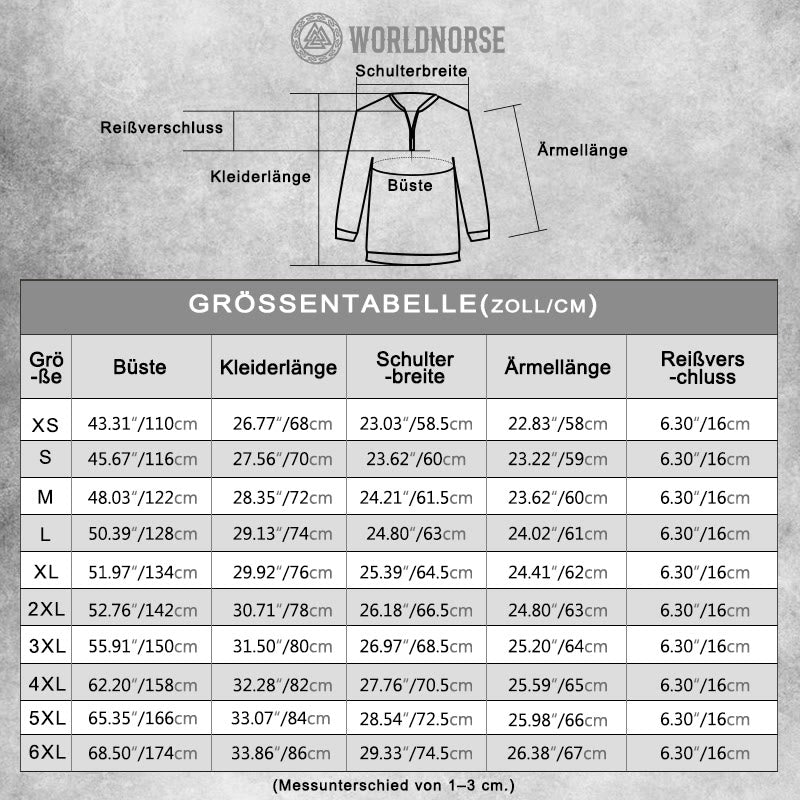 WorldNorse Mystic Valknut Helm der Ehrfurcht Geflügeltes Reißverschluss-Sweatshirt - image 3