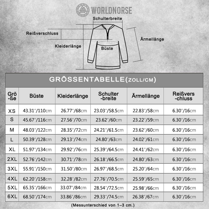 WorldNorse Mystic Valknut Helm der Ehrfurcht Geflügeltes Reißverschluss-Sweatshirt - image 3