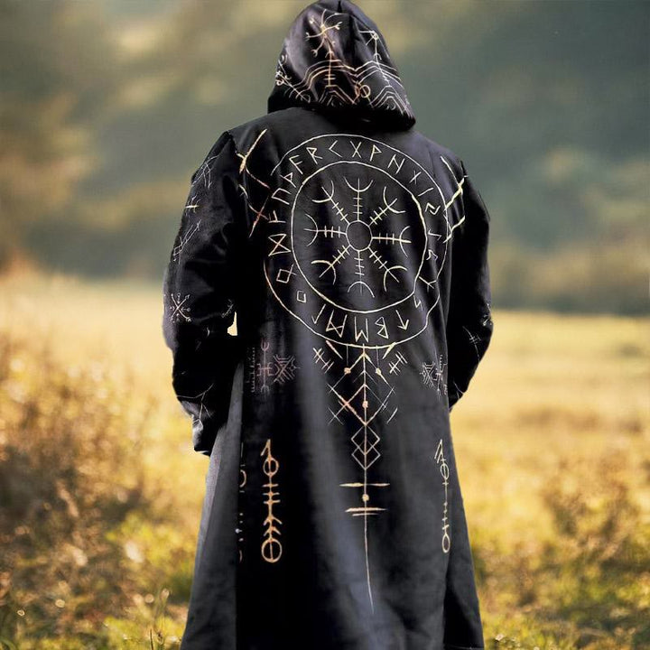 WorldNorse Vintage Rune Emblazoned Kapuzenumhang - US/UK/AU52, EU62 (6XL) - image 0