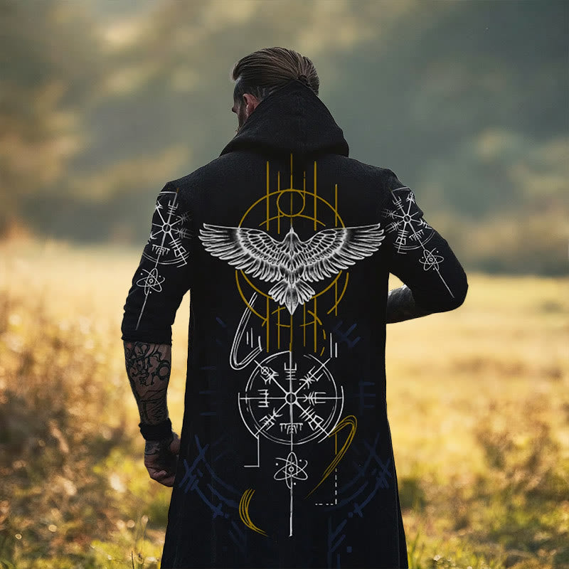 WorldNorse Mystic Raven Celestial Rune Kapuzenumhang - US/UK/AU52, EU62 (6XL) - image 0