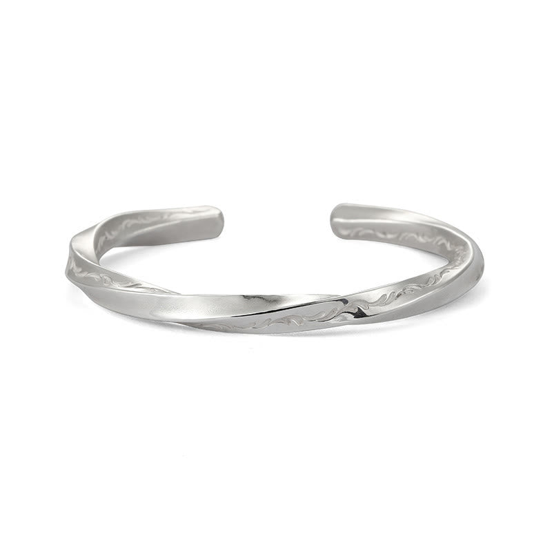 WorldNorse 999 Sterling Silber Graviertes Wellenarmband - image 2