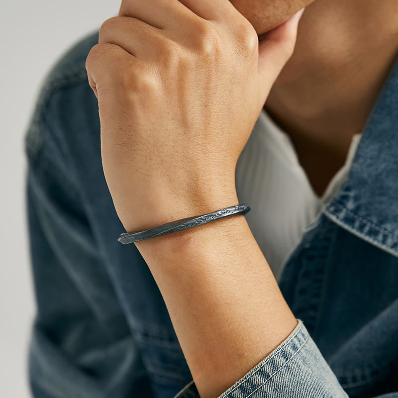 WorldNorse 999 Sterling Silber Graviertes Wellenarmband - image 6