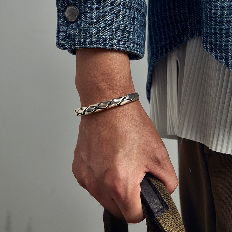 WorldNorse Manschettenarmband aus 925er Sterlingsilber mit Serpentin - image 6