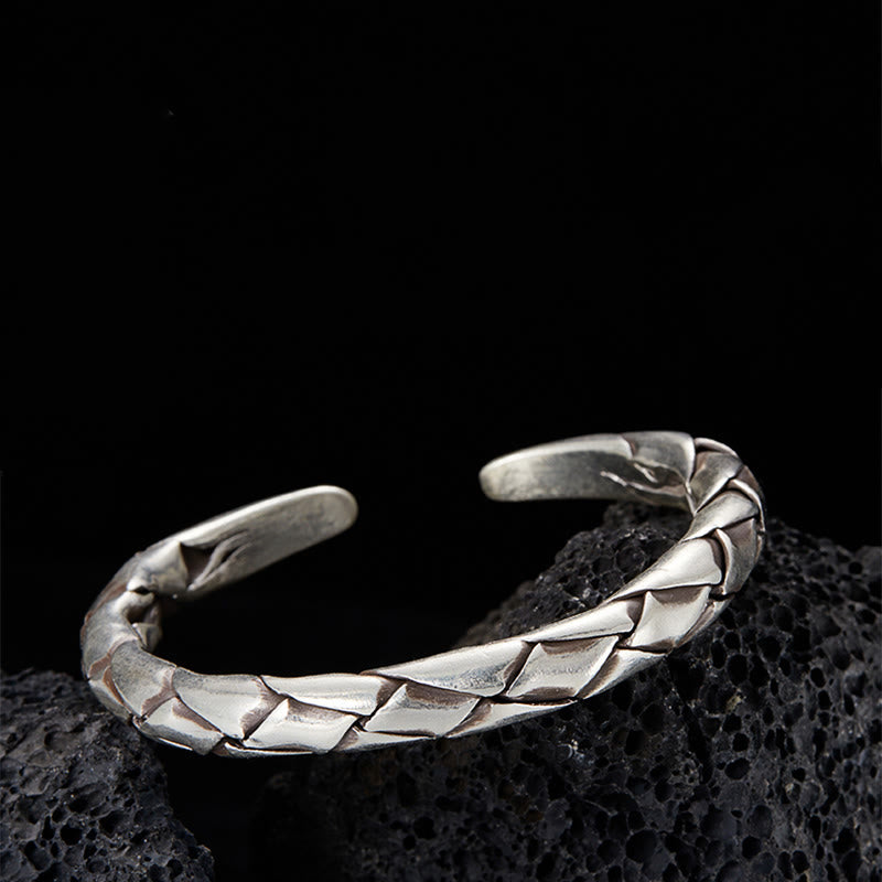 WorldNorse Manschettenarmband aus 925er Sterlingsilber mit Serpentin - image 0