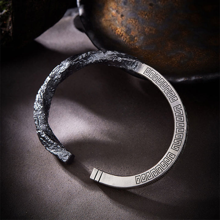 WorldNorse Handgefertigtes 999 Silber Strukturiertes Rock-Armband - image 2