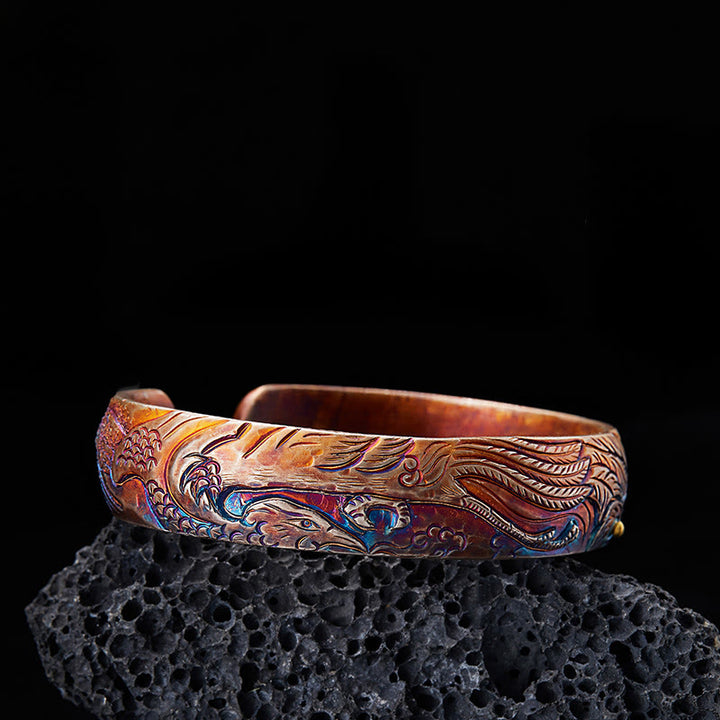 WorldNorse Armband mit gravierter Feder aus 999 Sterlinggold - Innenumfang 19 cm - image 0