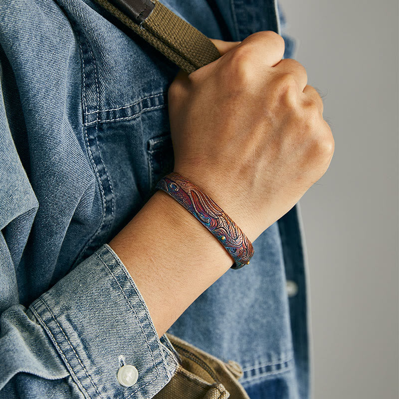 WorldNorse Armband mit gravierter Feder aus 999 Sterlinggold - image 5