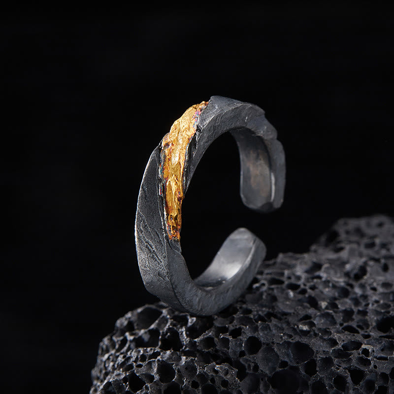 WorldNorse 999 Sterling Gold Fließendes Feuer Robuster Astring - Innenumfang 62,5-65 mm - image 0