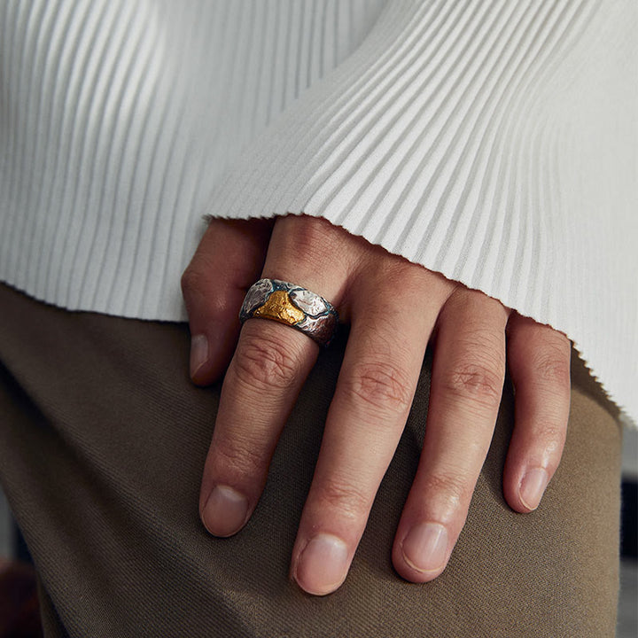 WorldNorse 999 Sterling Gold Mehrfarbiger Strukturierter Ring - image 4