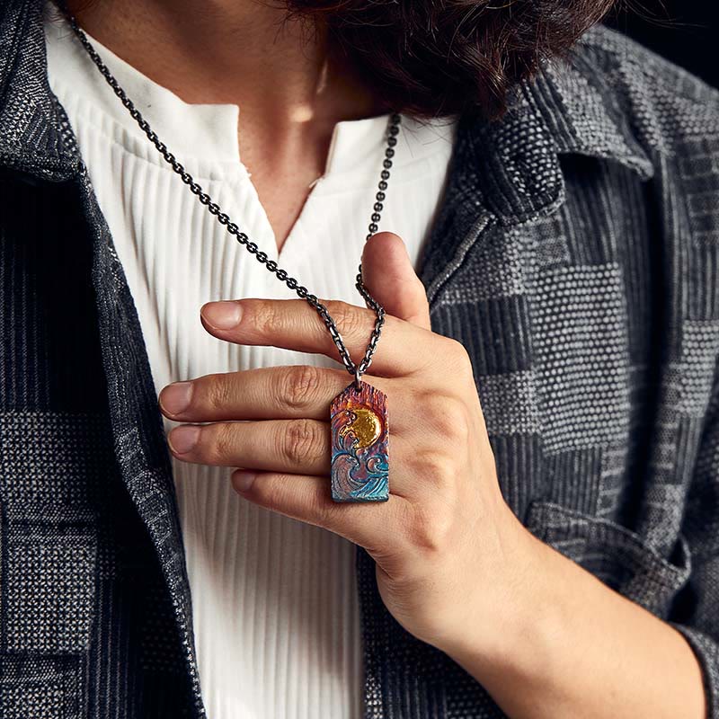 WorldNorse Halskette mit Wellenmond aus 999er Sterlinggold - image 4