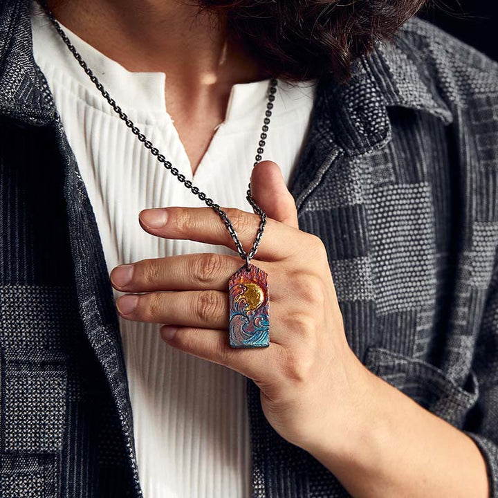 WorldNorse Halskette mit Wellenmond aus 999er Sterlinggold - image 4