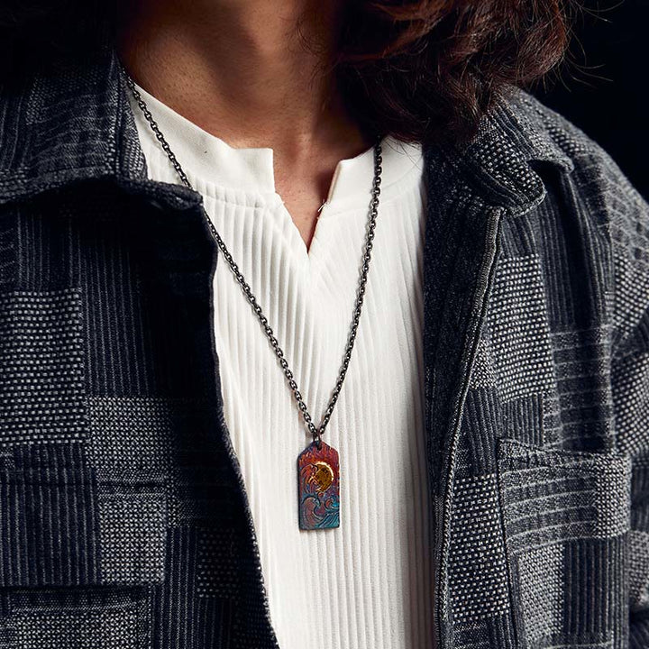 WorldNorse Halskette mit Wellenmond aus 999er Sterlinggold - image 1