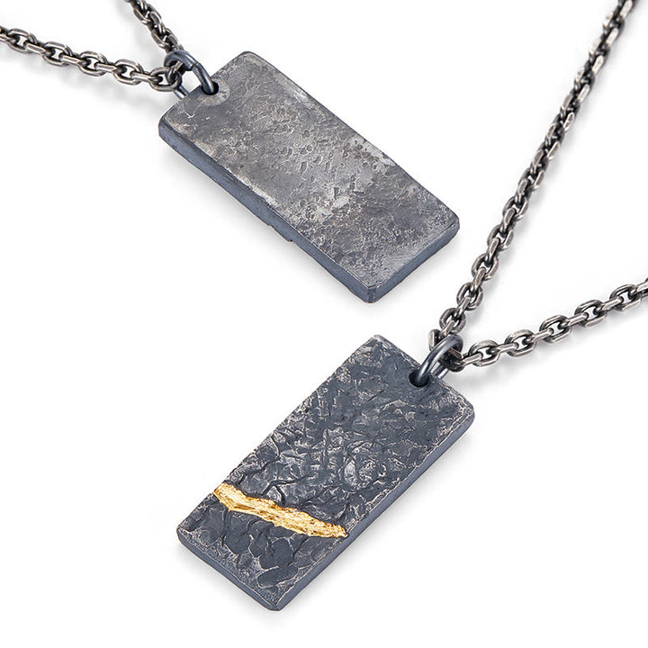 WorldNorse Halskette aus 999er Sterlingsilber mit dunkler Textur und rauer Oberfläche - image 4