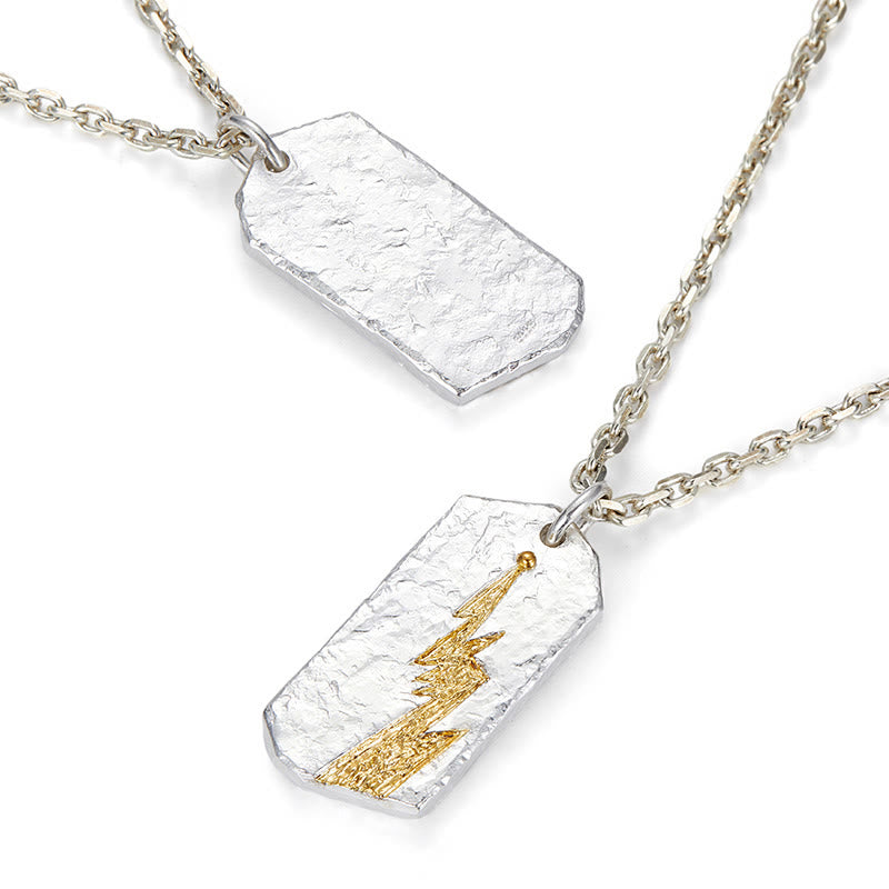 WorldNorse 999 Sterling Silber Strukturierte Blitz Halskette - image 3