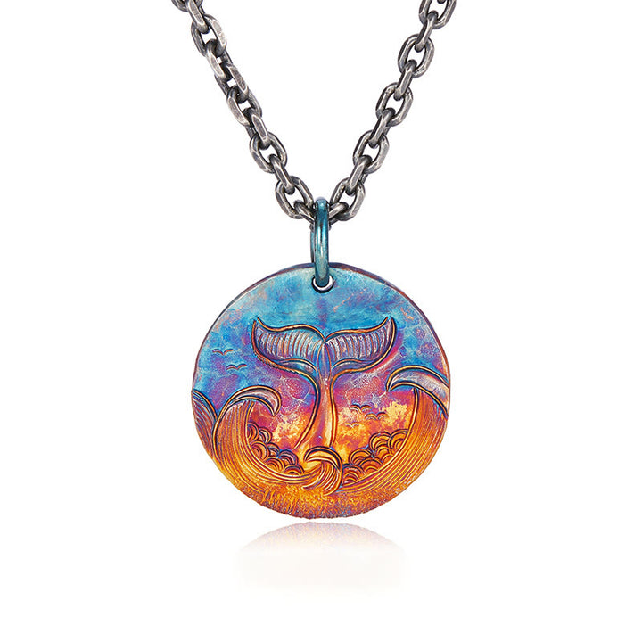 WorldNorse Halskette mit Walschwanz-Wellenanhänger aus 999er Sterlingsilber - image 2