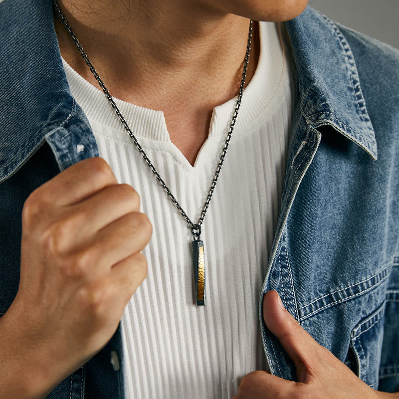 WorldNorse – Halskette aus 999 Sterlingsilber mit strukturiertem, gedrehtem Stab - image 5