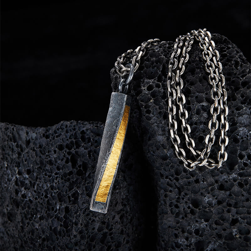 WorldNorse Handgefertigtes – Halskette aus 999 Silber mit strukturiertem, gedrehtem Stab - image 2