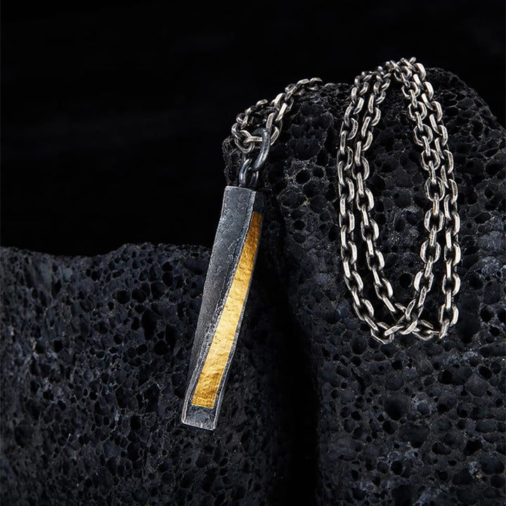 WorldNorse Handgefertigtes – Halskette aus 999 Silber mit strukturiertem, gedrehtem Stab - image 2