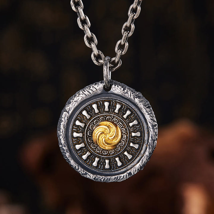 WorldNorse Handgefertigtes Halskette mit Spiral- Rune aus 999er Silber - image 2