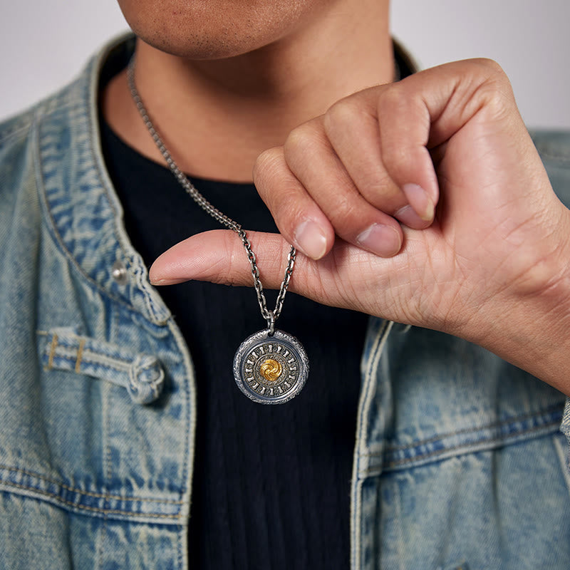 WorldNorse Handgefertigtes Halskette mit Spiral- Rune aus 999er Silber - image 9