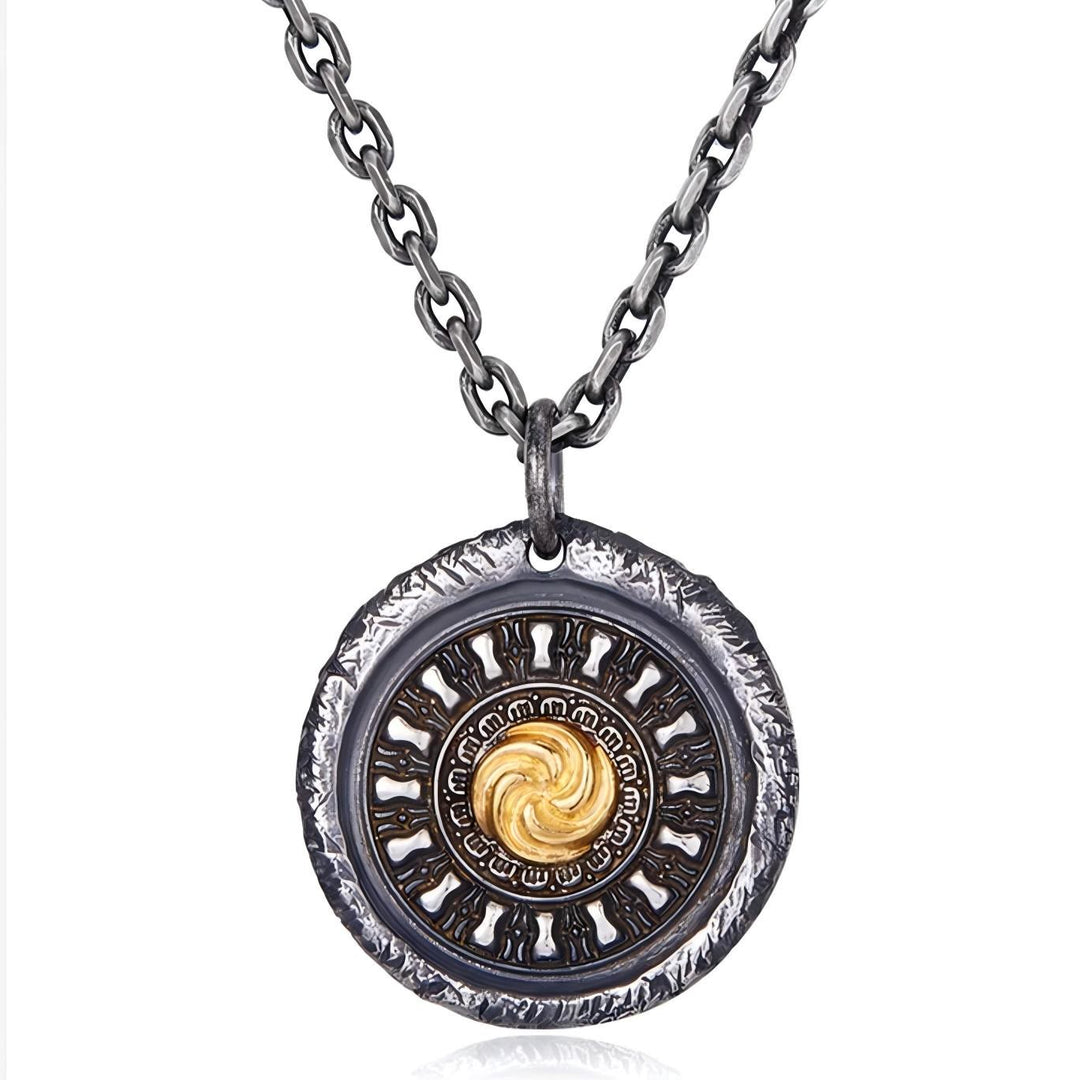 WorldNorse Handgefertigtes Halskette mit Spiral- Rune aus 999er Silber - image 5