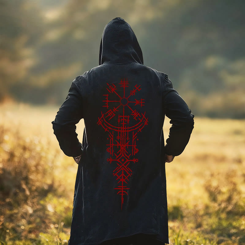 WorldNorse Rune Compass Alphabet Kapuzenumhang - US/UK/AU52, EU62 (6XL) - image 0
