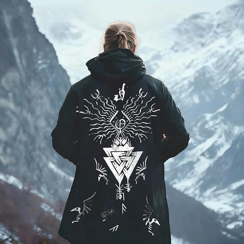 WorldNorse Mystic Eye Valknut Rune Kapuzenumhang - US/UK/AU52, EU62 (6XL) - image 0