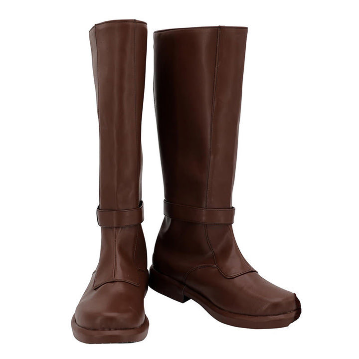 WorldNorse Warrior Rustic Banded Knee High Boots - Braun - 48 - image 0