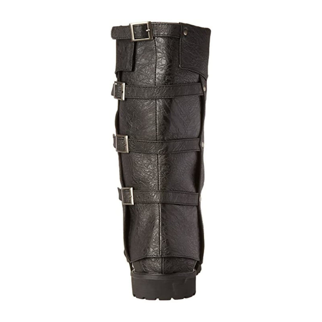 WorldNorse Kniehohe Stiefel mit mehreren Schnallen, strukturierter Oberfläche und Umschlagfunktion - image 2
