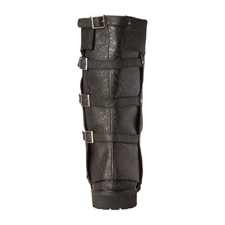 WorldNorse Kniehohe Stiefel mit mehreren Schnallen, strukturierter Oberfläche und Umschlagfunktion - image 2