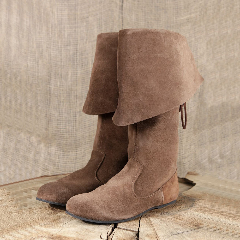 WorldNorse Wildleder-Kniestiefel mit umklappbarem Kordelzug - image 1