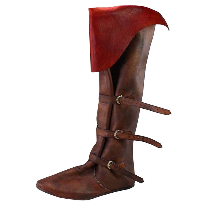 WorldNorse Rustikale, kniehohe Stiefel mit Riemenverzierungen und Umschlagverschluss - image 6