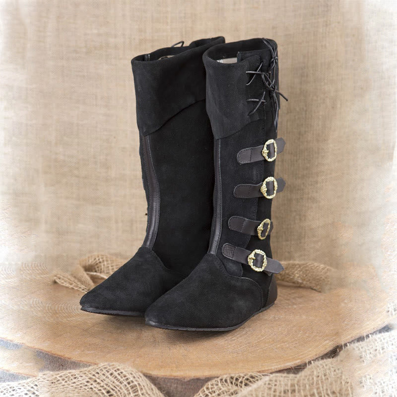 WorldNorse Schnürstiefel mit Schnallenverzierungen und umklappbarem Schaft, kniehoch. - image 5