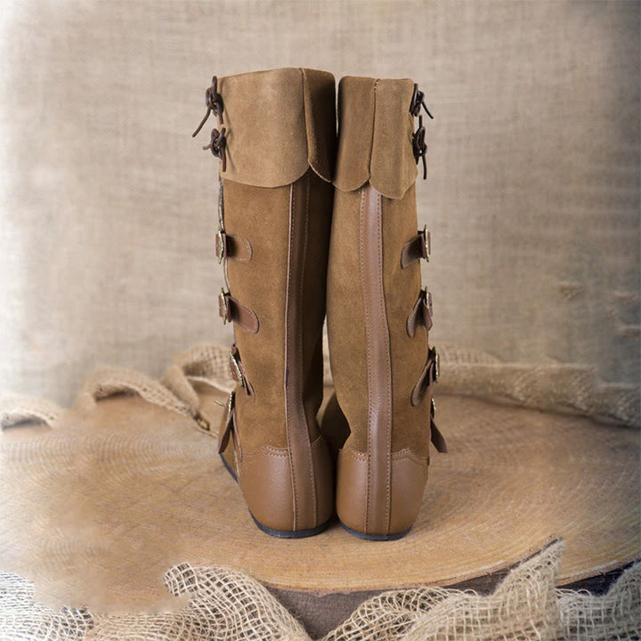 WorldNorse Schnürstiefel mit Schnallenverzierungen und umklappbarem Schaft, kniehoch. - image 2