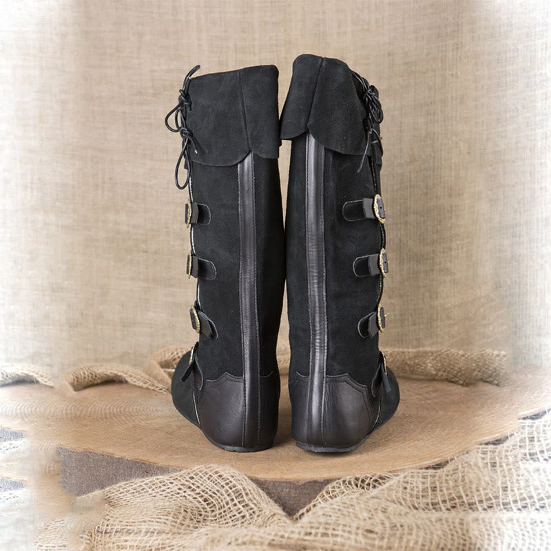 WorldNorse Schnürstiefel mit Schnallenverzierungen und umklappbarem Schaft, kniehoch. - image 6