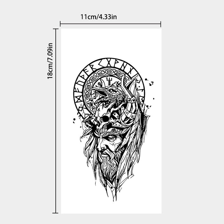 WorldNorse Gothic Vegvisir Raven Wasserdichte Tattoo-Aufkleber - image 3