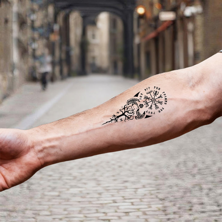 WorldNorse Valknut Baum des Lebens Wasserdichte Tattoo-Aufkleber - image 6