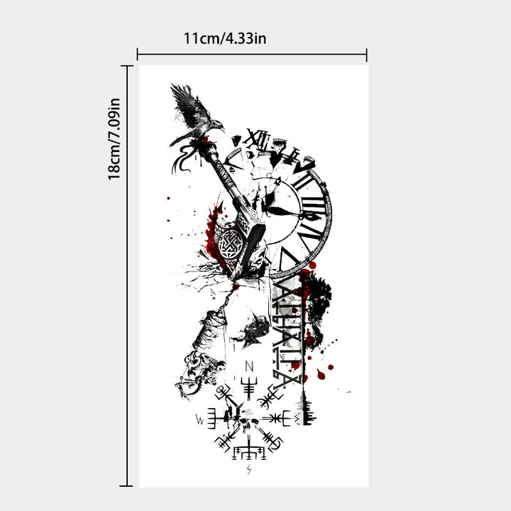 WorldNorse Grunge Nordische Waffe Chrono Blaze Wasserdichte Tattoo-Aufkleber - image 3