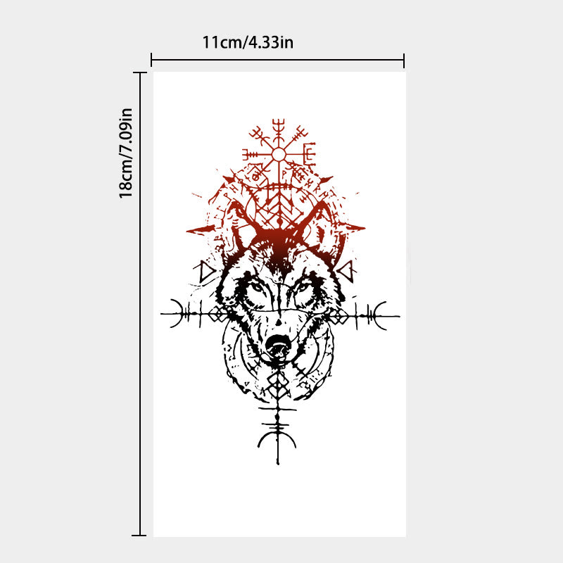 WorldNorse Fenrir Totem Blaze Wasserdichte Tattoo-Aufkleber - image 3