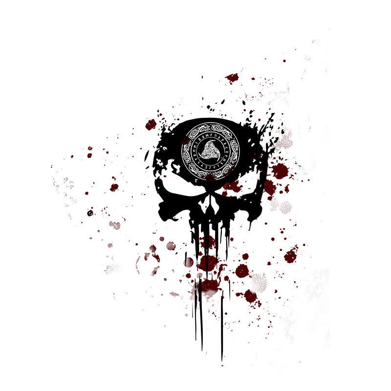 WorldNorse Blutbespritzte Rune Wasserdichte Tattoo-Aufkleber - Zwei Teile - image 0