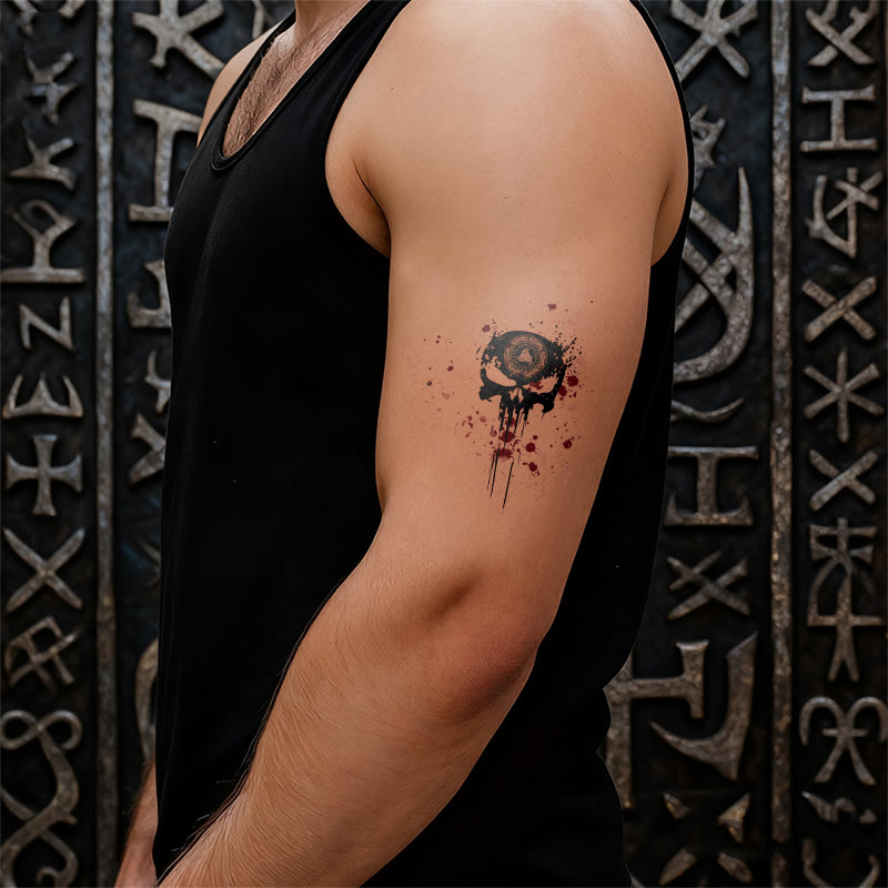 WorldNorse Blutbespritzte Rune Wasserdichte Tattoo-Aufkleber - image 5