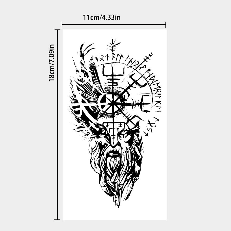 WorldNorse Seher Odin Totem Vegvisir Wasserdichte Tattoo-Aufkleber - image 3