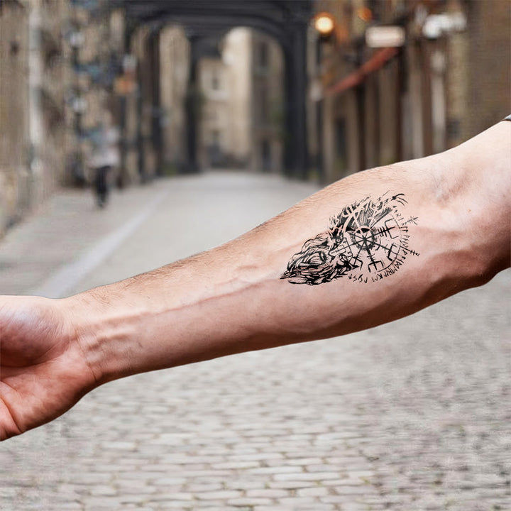 WorldNorse Seher Odin Totem Vegvisir Wasserdichte Tattoo-Aufkleber - image 6