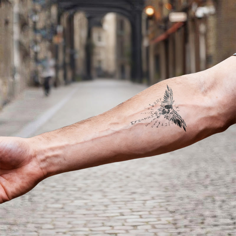 WorldNorse Viking Rune Cascade Raven Wasserdichte Tattoo-Aufkleber - image 6